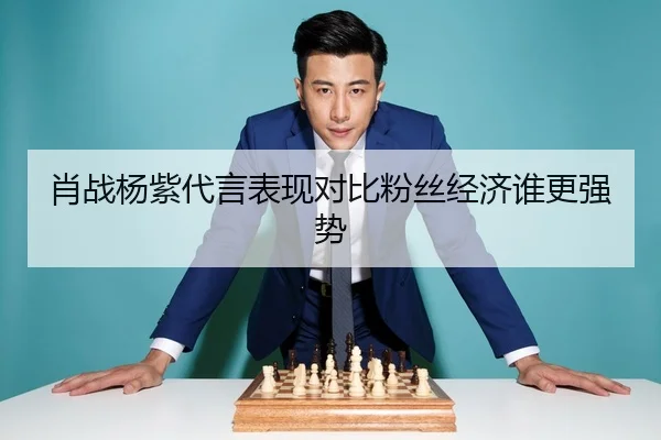 肖战杨紫代言表现对比粉丝经济谁更强势